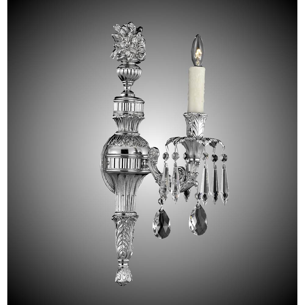 American Brass And Crystal 1 Light Finisterra Torch Wall Sconce