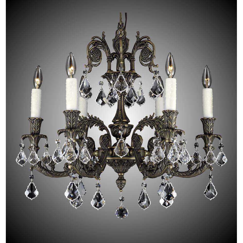 American Brass And Crystal 6 Light Finisterra Chandelier