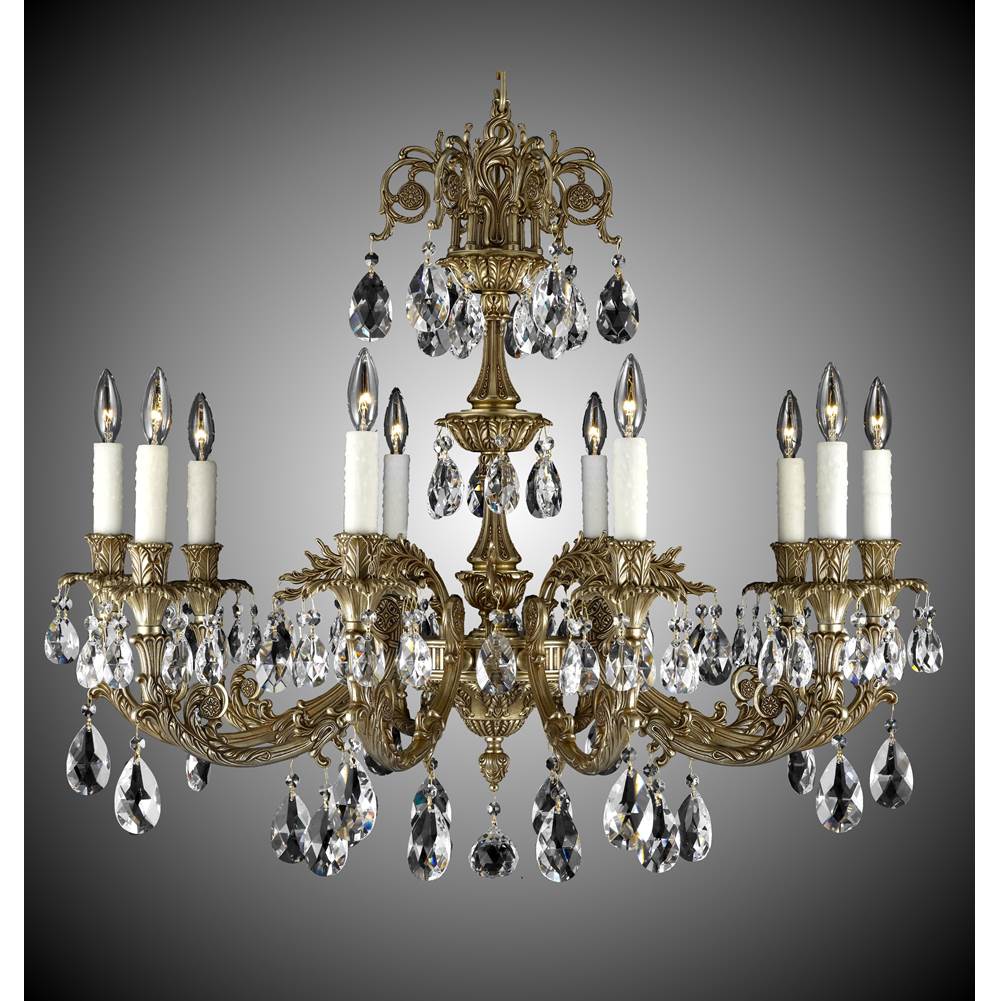 American Brass And Crystal 10 Light Finisterra Chandelier