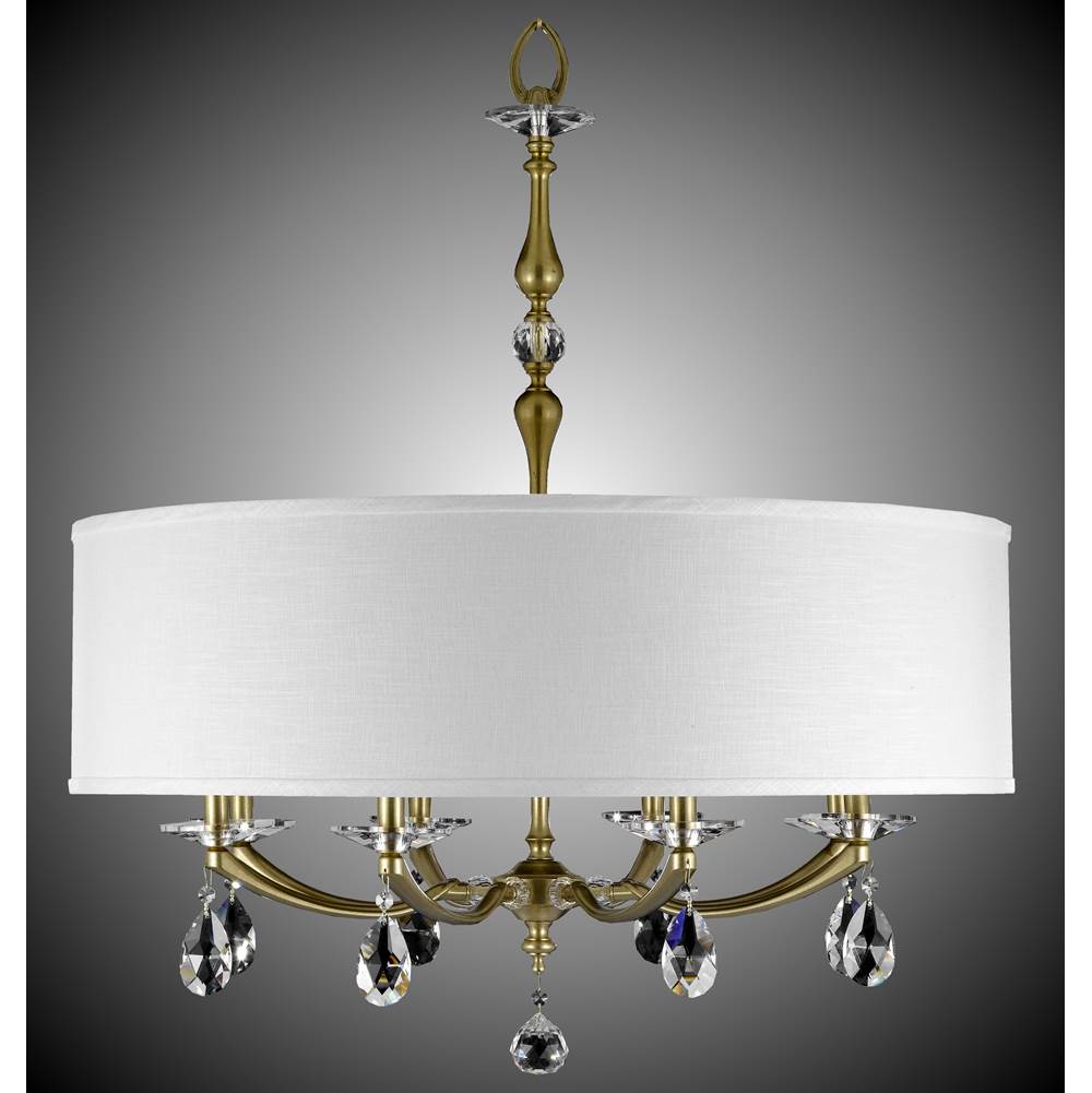 American Brass And Crystal 32 inch Kensington Empire Drum Shade Chandelier