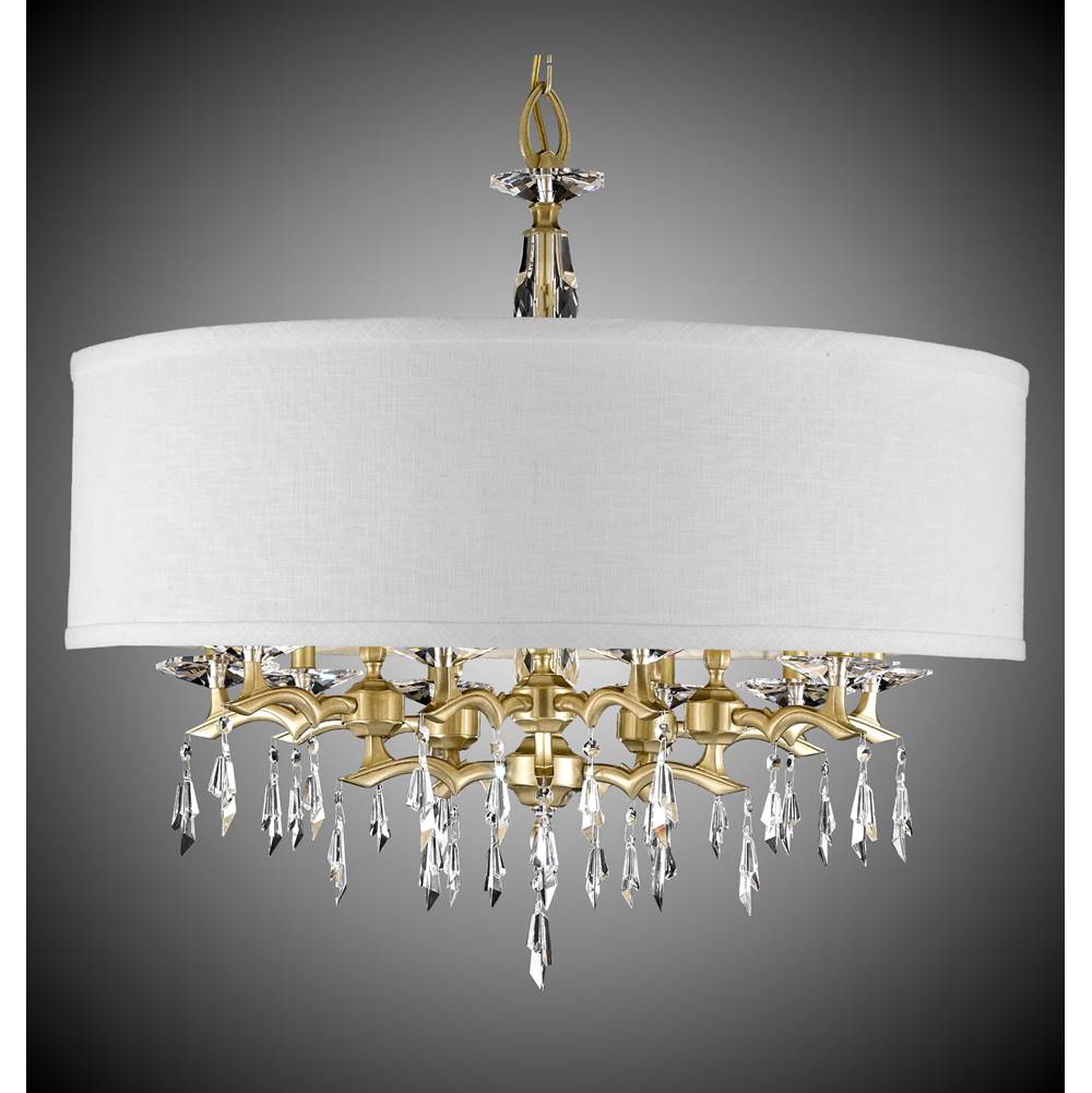 American Brass And Crystal 32 inch Kaya Drum Shade Chandelier