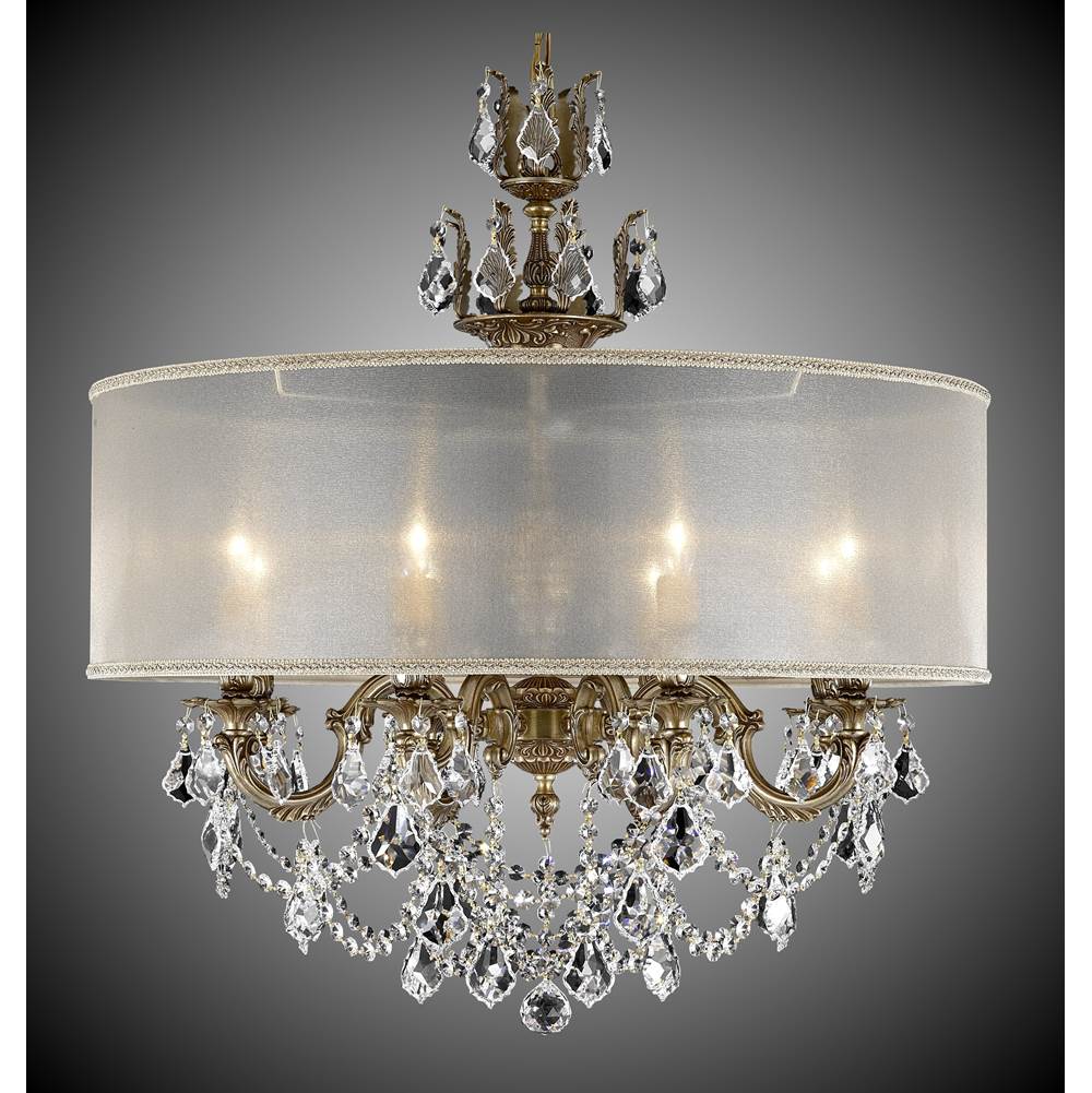 American Brass And Crystal 8 Light Llydia Chandelier