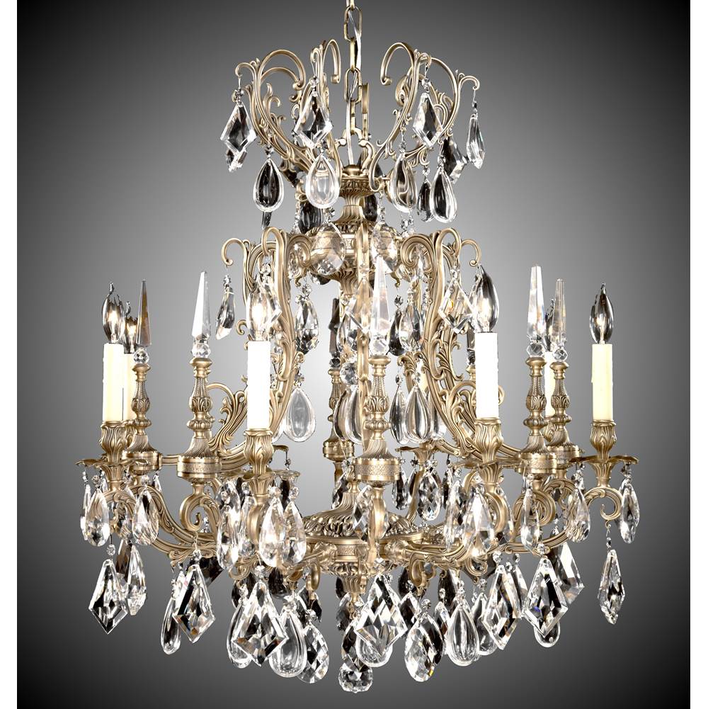 American Brass And Crystal 10 Light Parisian Chandelier