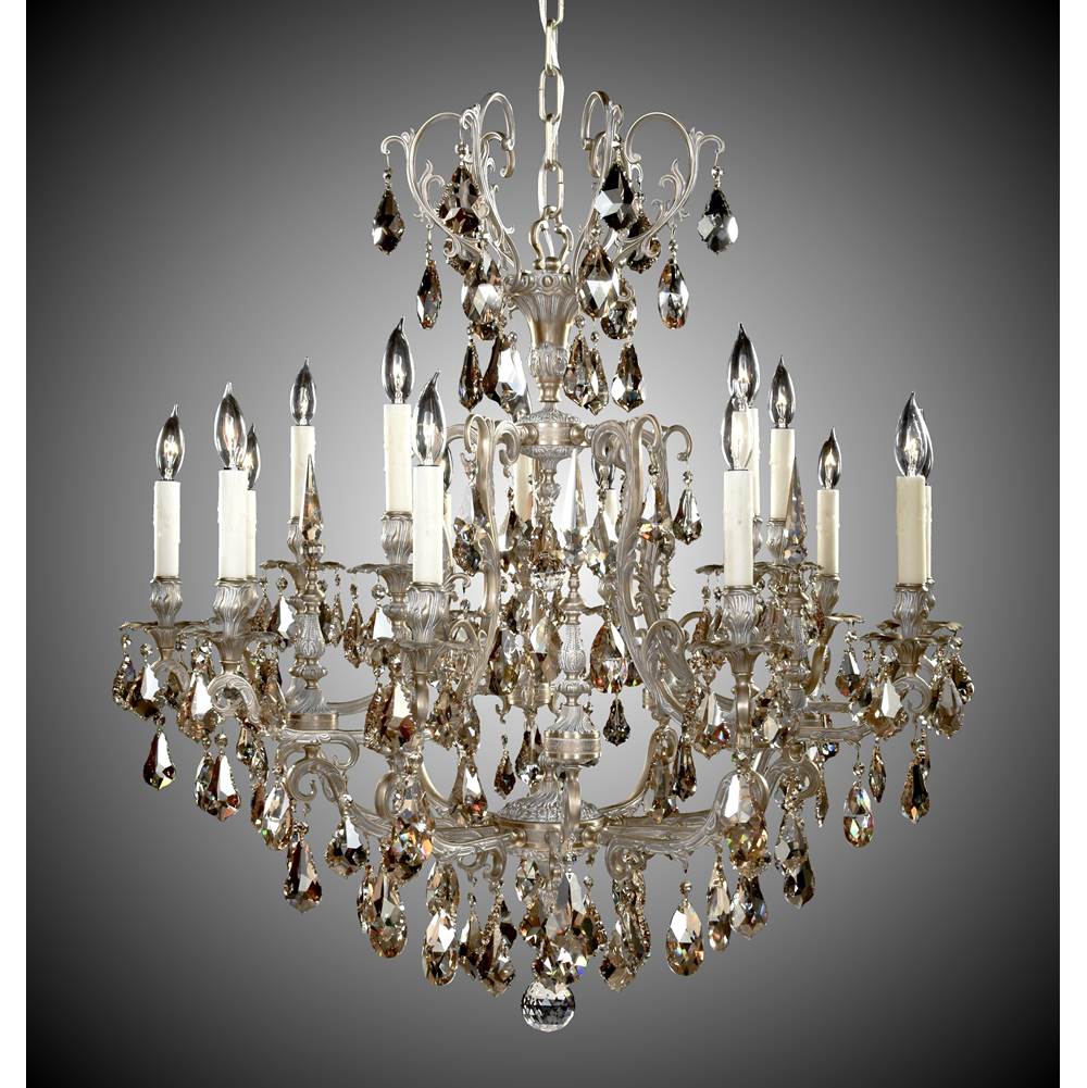 American Brass And Crystal 10+5 Light Parisian Chandelier