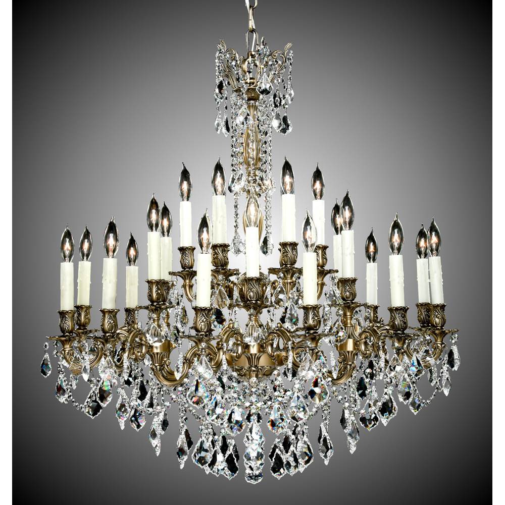 American Brass And Crystal 24 Light Elise Chandelier