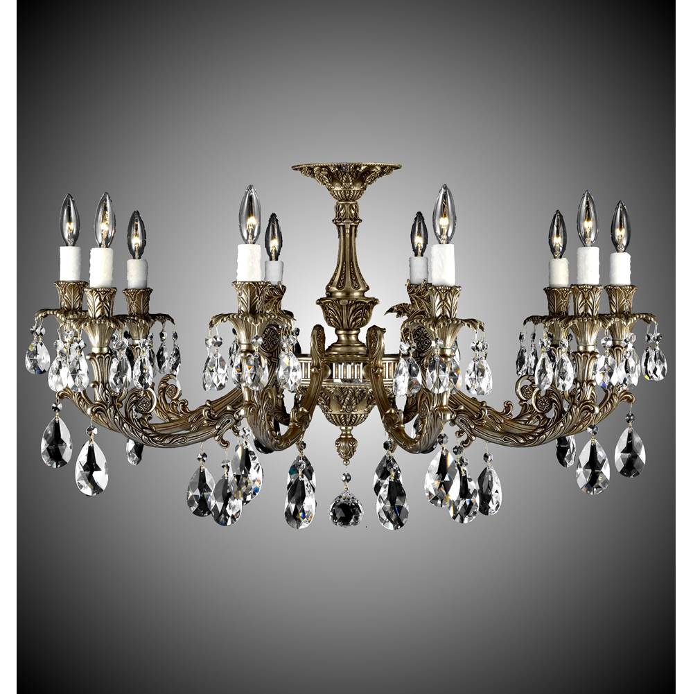 American Brass And Crystal 10 Light Finisterra Flush Mount