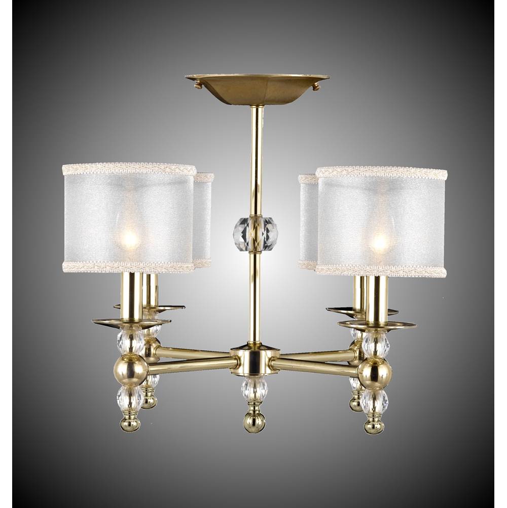 American Brass And Crystal 4 Light Magro Stem Flush Mount with Shades