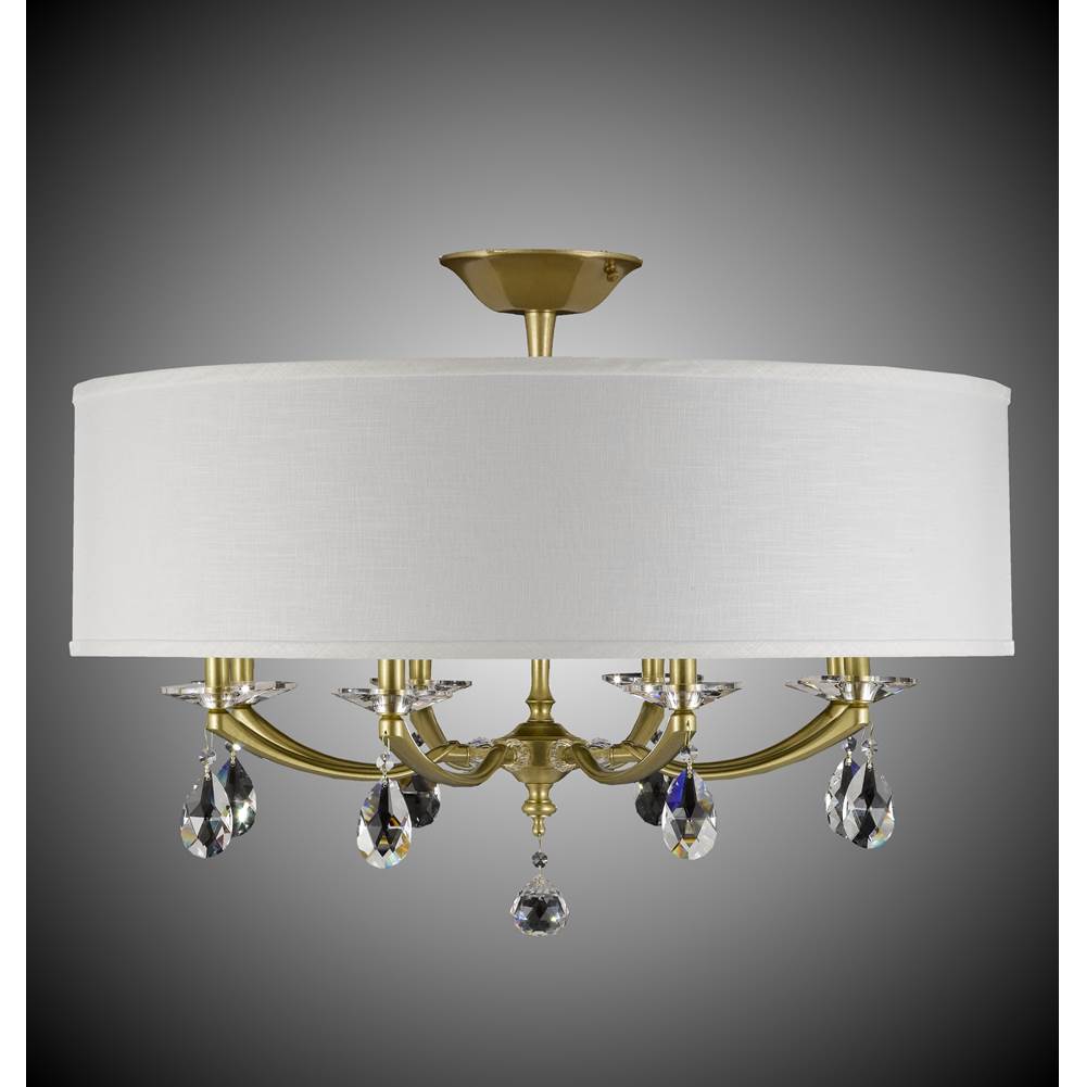 American Brass And Crystal 32 inch Kensington Empire Drum Shade Flush Mount
