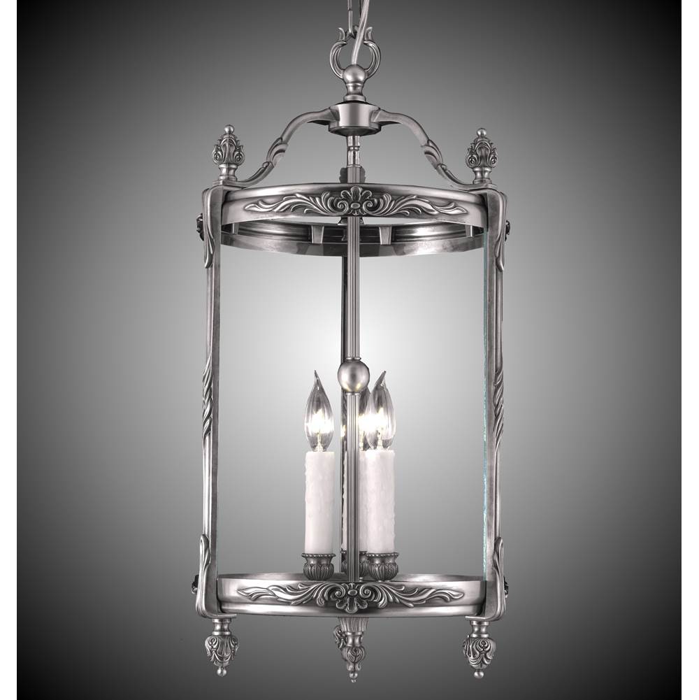 American Brass And Crystal 3 Light 13 inch Lantern with Clear Curved Glass