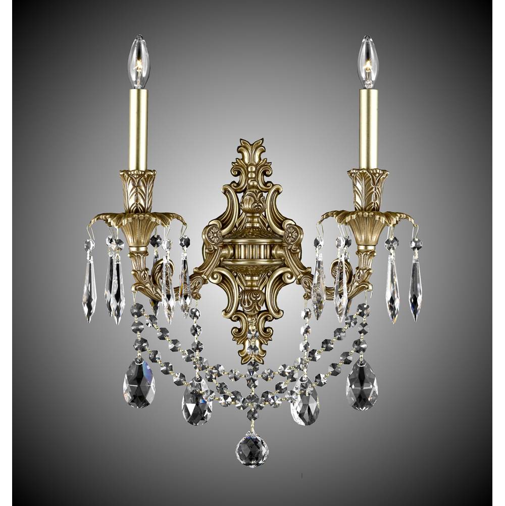 American Brass And Crystal 2 Light Finisterra with draping Wall Sconce