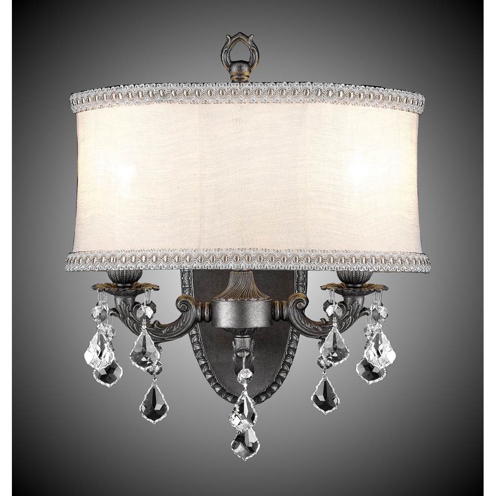 American Brass And Crystal 2 Light Llydia Wall Sconce