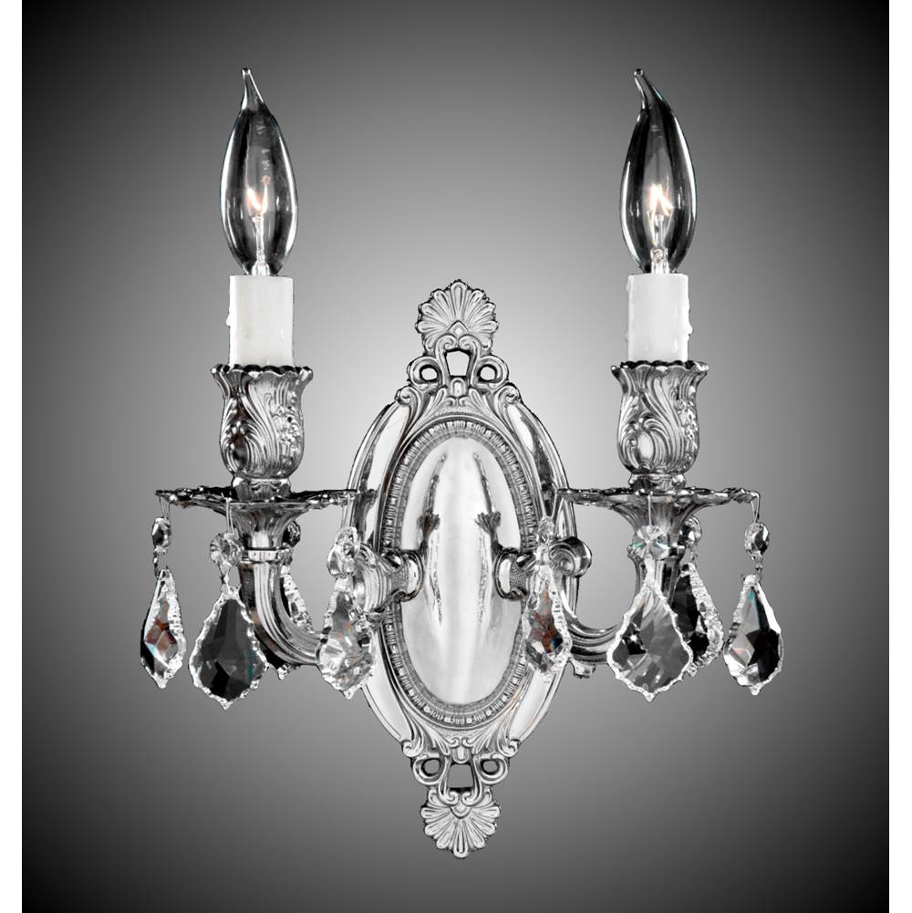 American Brass And Crystal 2 Light Oblong Wall Sconce