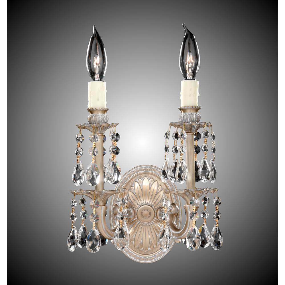American Brass And Crystal 2 Light Stem Wall Sconce