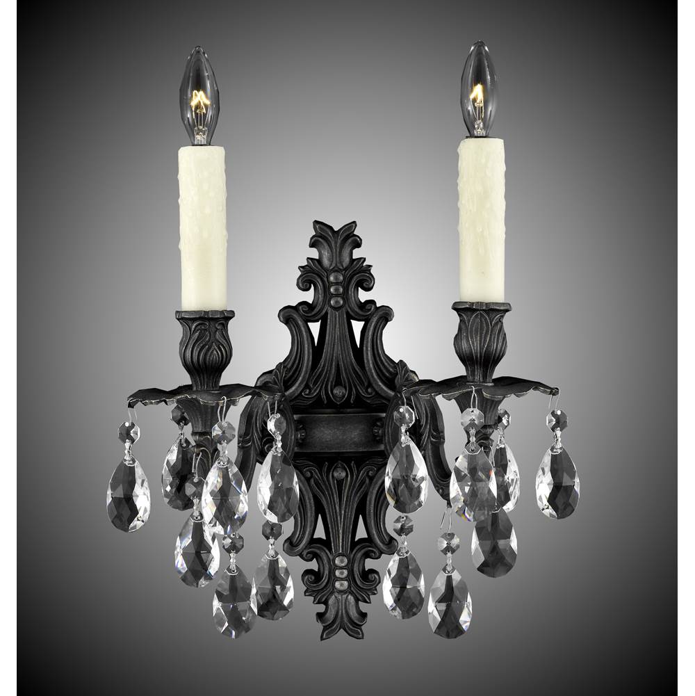 American Brass And Crystal 2 Light Filigree Wall Sconce
