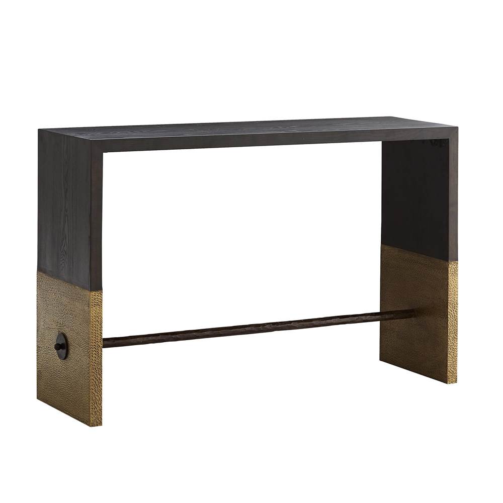 Arteriors Home Cerused Sable Stained Finish Solid Oak/Antique Brass Clad/Natural Iron