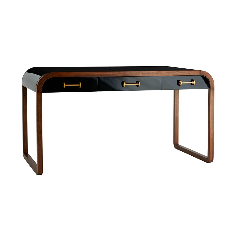Arteriors Home Black Gloss Lacquer/Satin Walnut/Brushed Brass