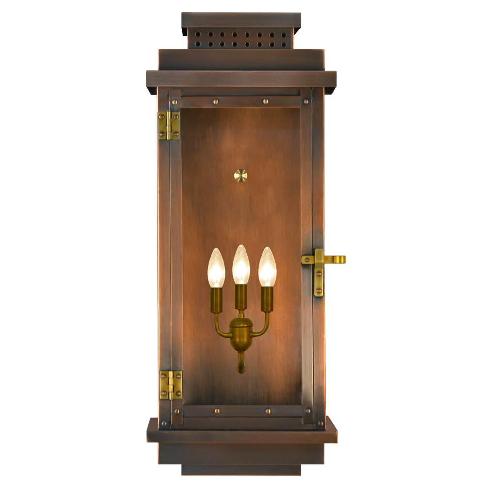 The Coppersmith Contempo 31 Flush Wall Mount Electric in Antique Copper