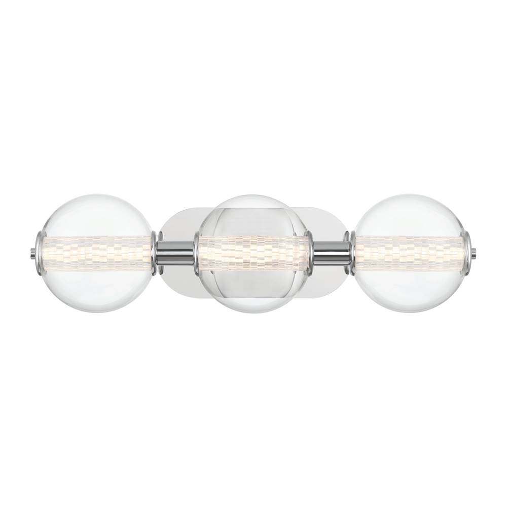 Eurofase Atomo 3 Light Sconce in Chrome with Clear Glass