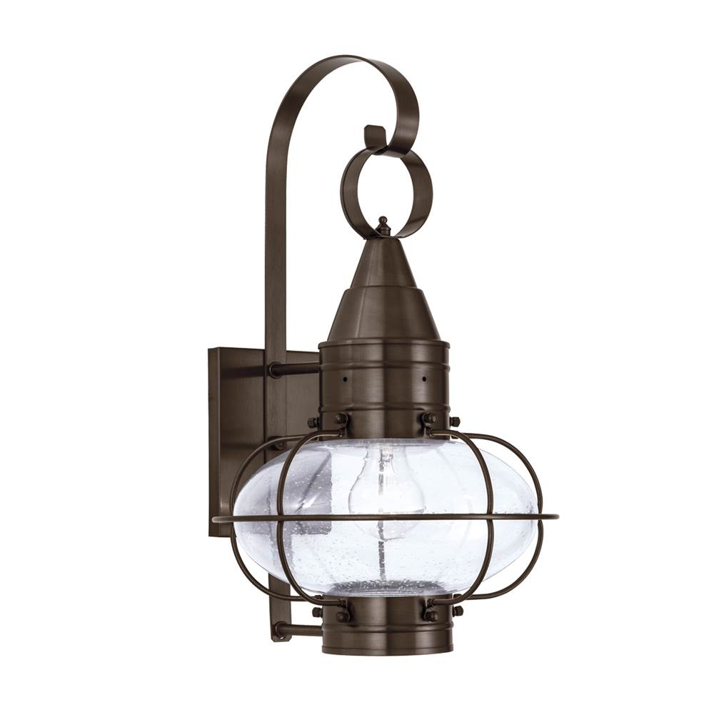 Norwell Classic Onion Outdoor Wall Light - Bronze with Seeded Glass