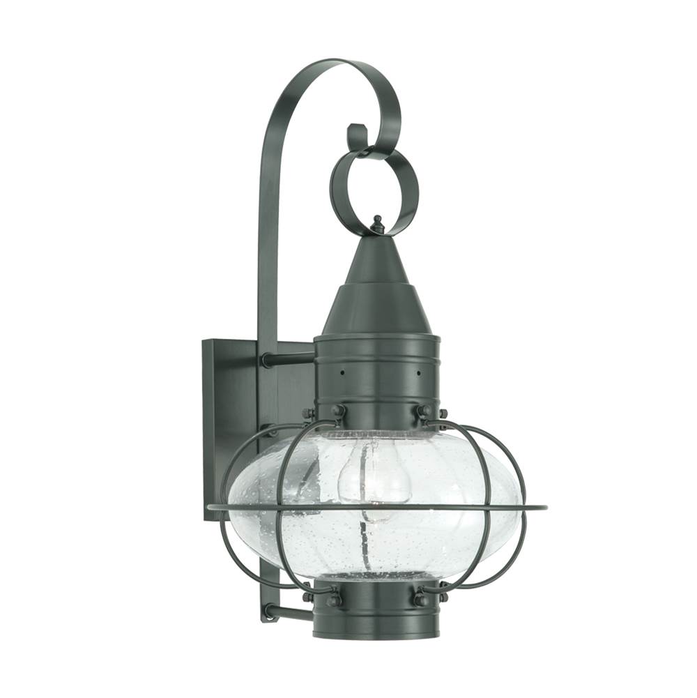 Norwell Classic Onion Outdoor Wall Light - Gun Metal with Seeded Glass