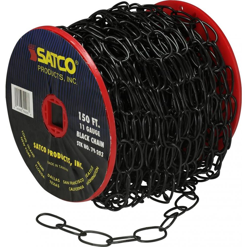 Satco 150 ft Reel Black Finish 11 Ga Chain