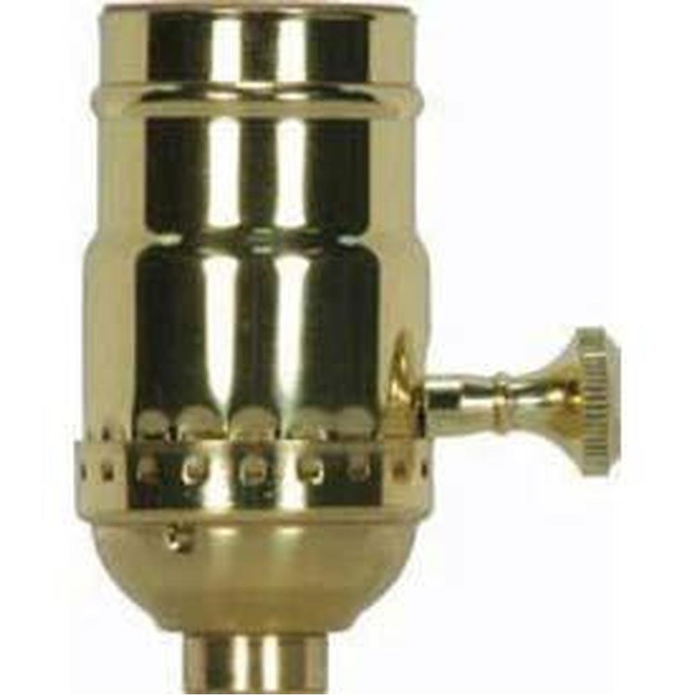 Satco Polished Solid Brass 3 Way Socket with Ss 1/8