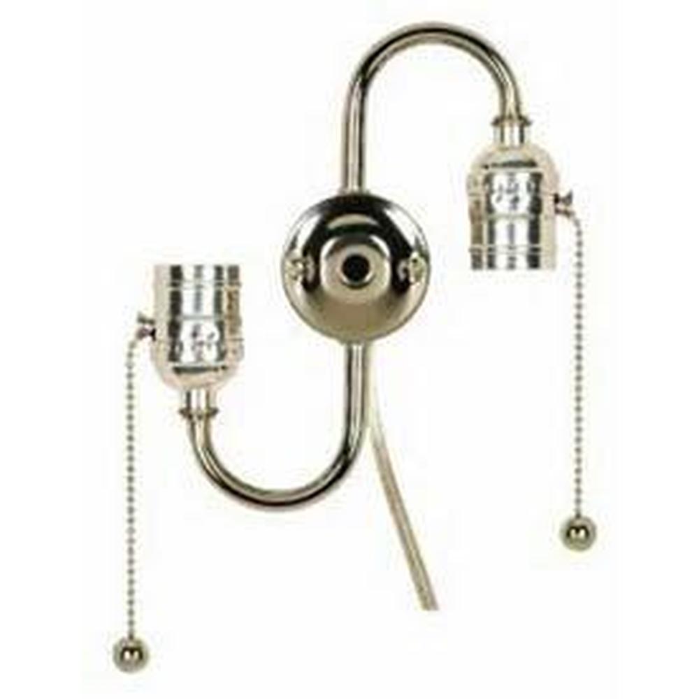 Satco Nickel S Cluster with Pull Chain Socket 14''